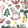 Katoenen stof - Kerst schommelend wit II