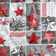 Katoenen stof - Kerst patchwork, rood