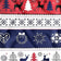 Katoenen stof - Scandinavische kerst rendieren rood en marineblauw