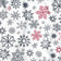 Katoenen stof - Kerst sneeuwvlokken rood-zwart