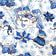 Katoenen stof - Kerstmis blauwe sneeuwpoppen