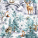 Katoenen stof - Kerstgroen landschap