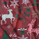 Katoenen stof - Kerstsneeuwvlokken en rendieren, rood