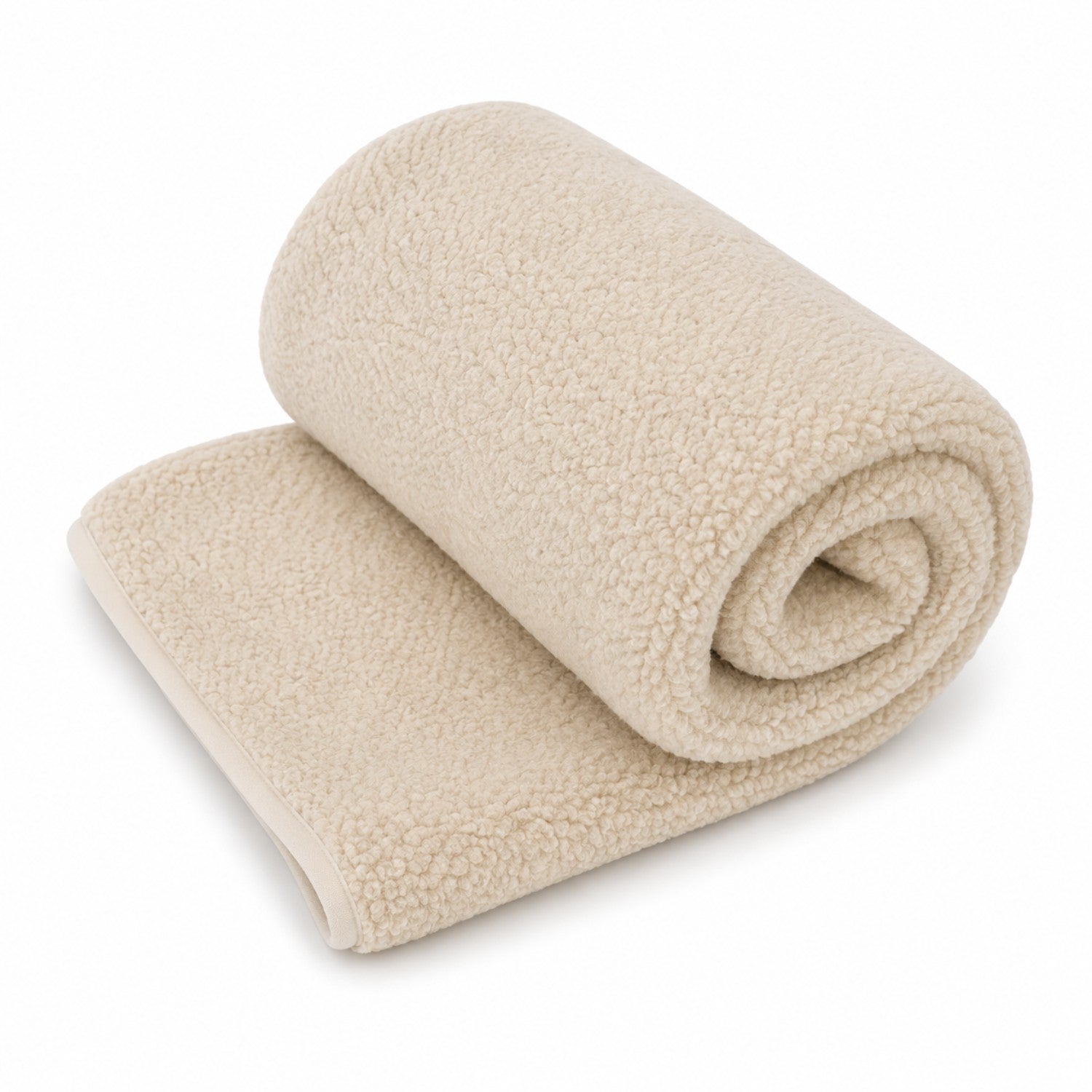 Gebreide schapenwollen bontstof - Beige