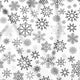 Katoenen stof - Antracietkleurige sneeuwvlokken op witte achtergrond