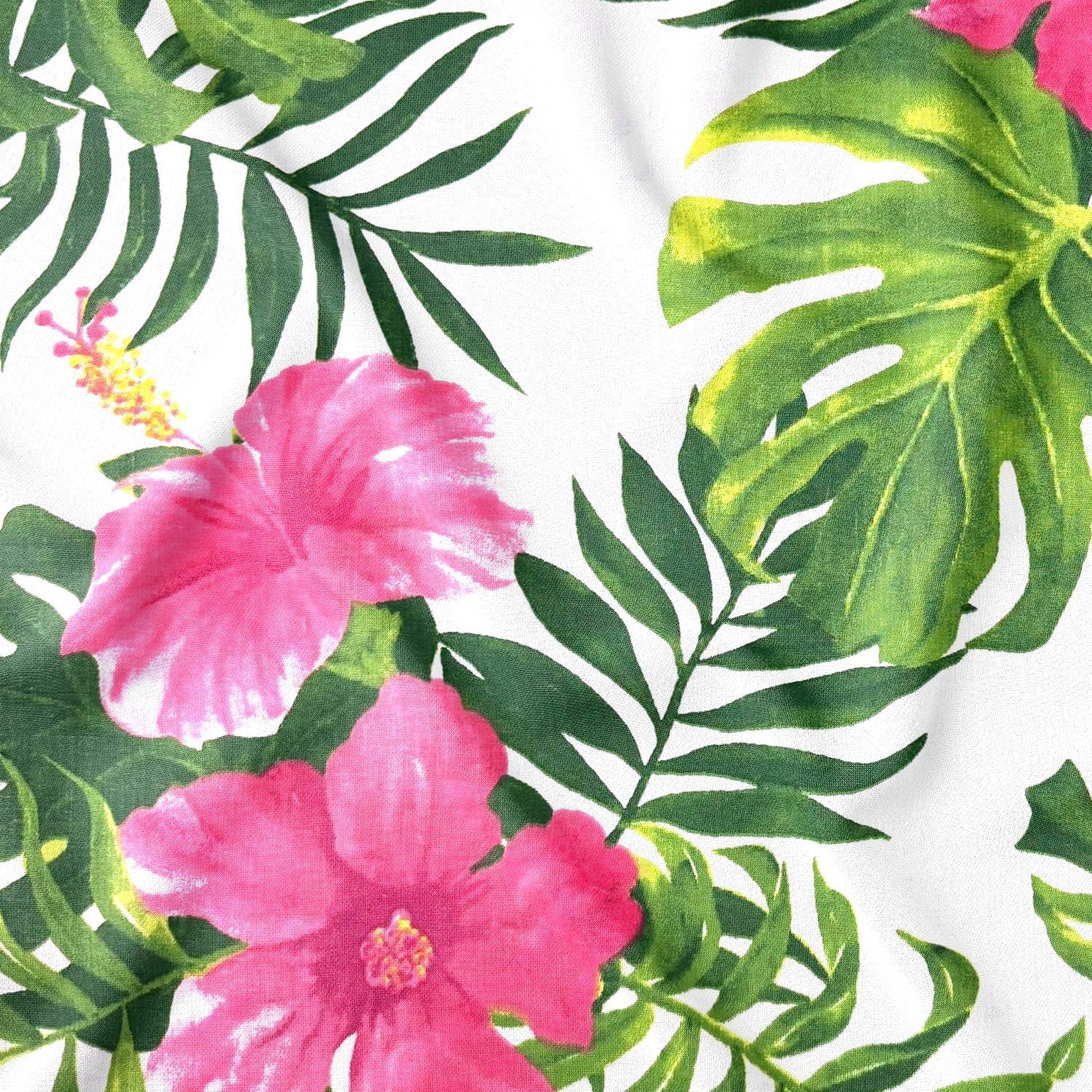 Katoenstof - Monstera Jungle Rose