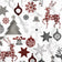 Katoenen stof - Kerstsneeuwvlokken en rendieren, wit