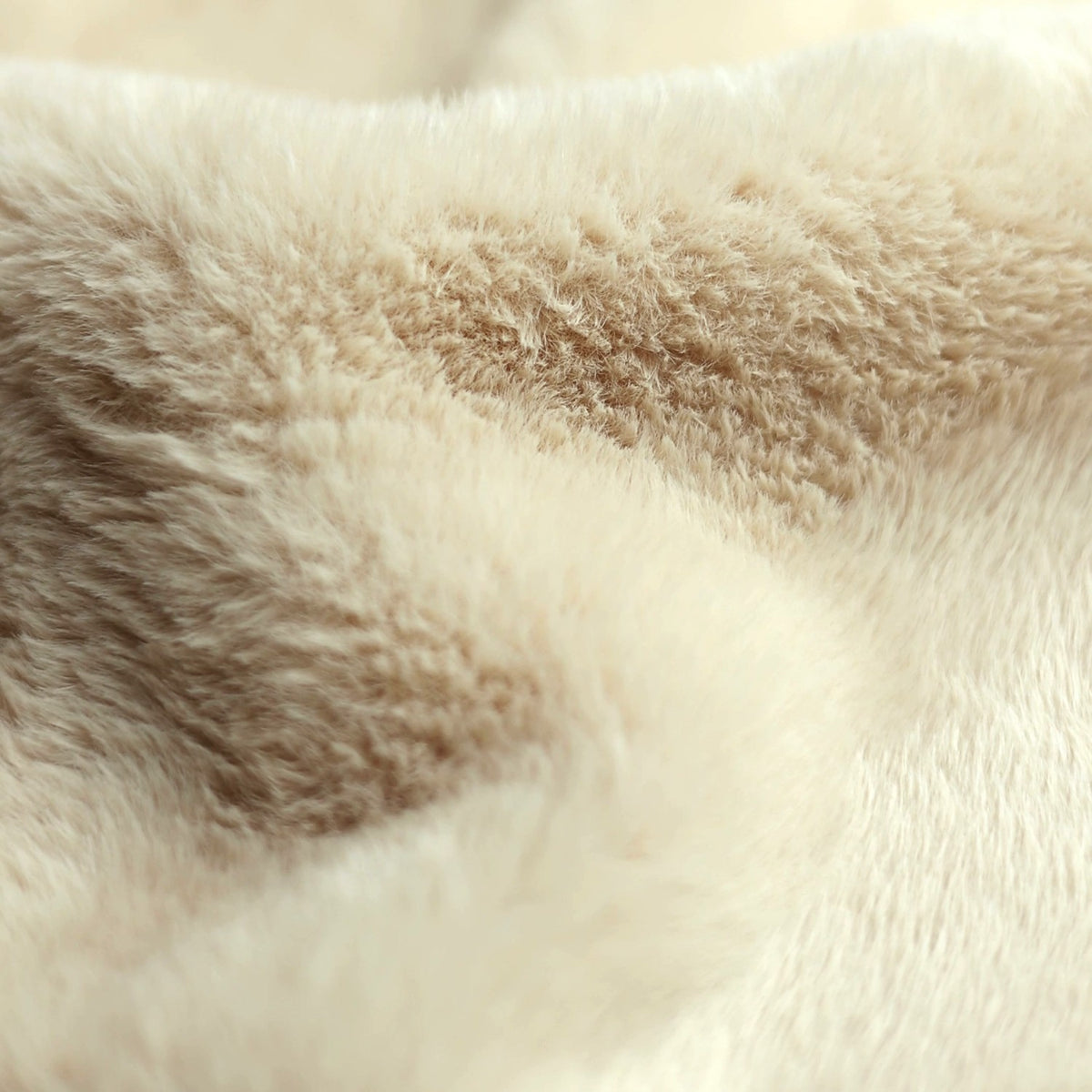Zachte Gebreide Imitatiebont Stof CORTO - Beige