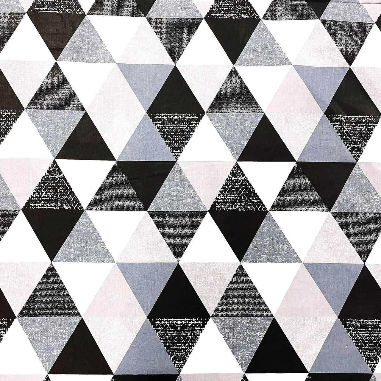 Cotton Fabric - Big Black Triangles