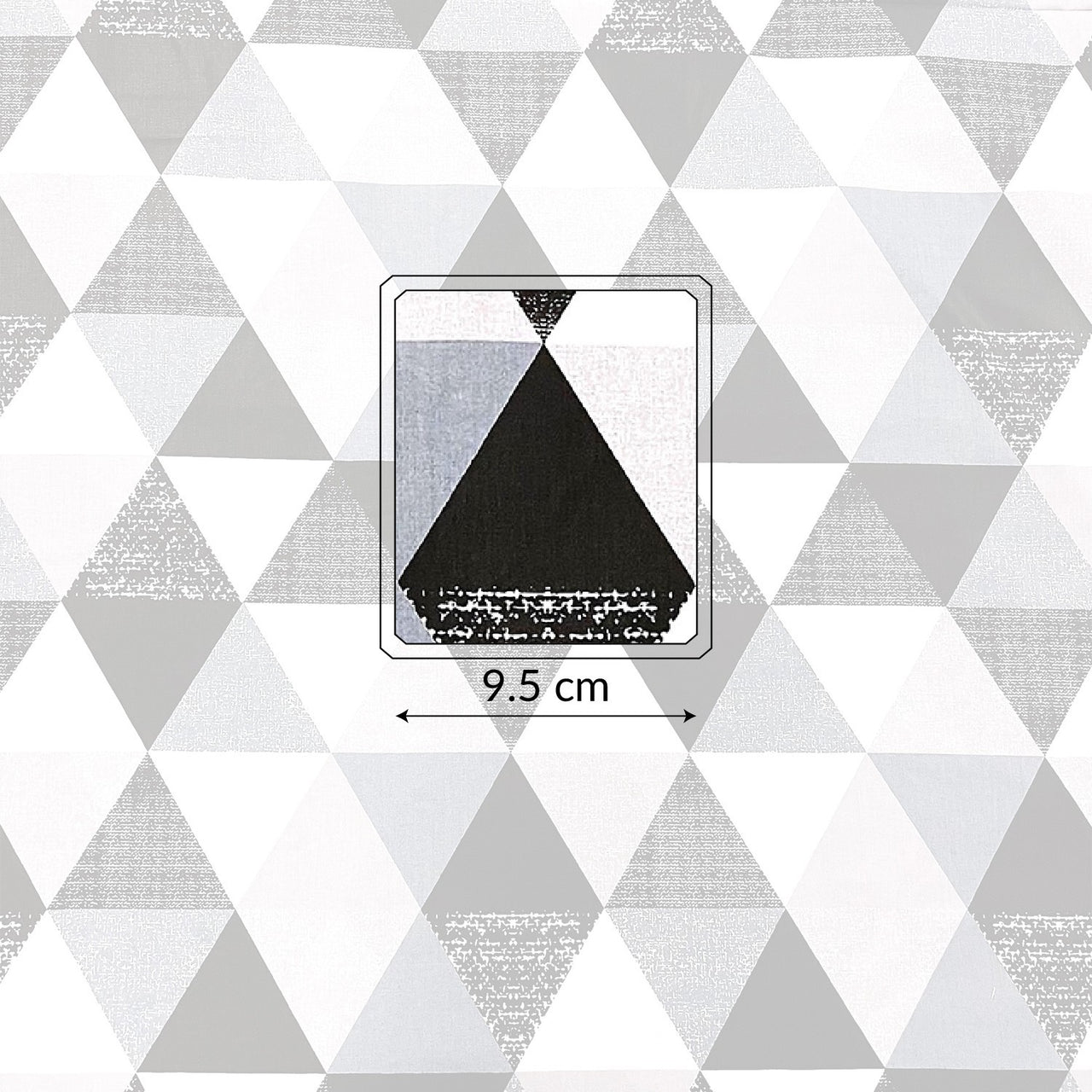 Cotton Fabric - Big Black Triangles