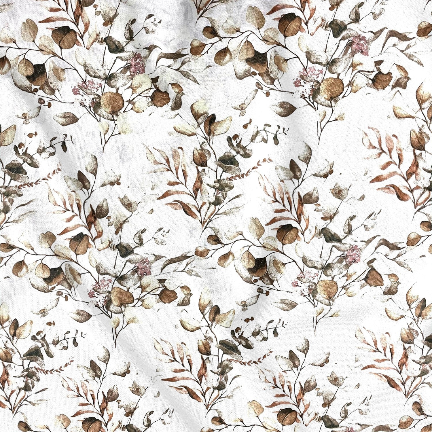 Cotton Fabric - Brown Eucalyptus