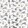 Katoenen stof - Kattenpootjes en garen op wit