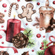 Katoenen stof - Kerstversieringen II, wit