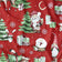 Katoenen stof - Kerst rendier en Kerstman, rood