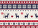 Katoenen stof - Scandinavische kerst rendier rood