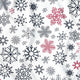Katoenen stof - Kerst sneeuwvlokken rood-zwart