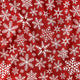 Katoenen stof - Kerst sneeuwvlokken rood