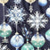 Katoenen stof - Kerstdecoratieve donkerblauwe kerstballen