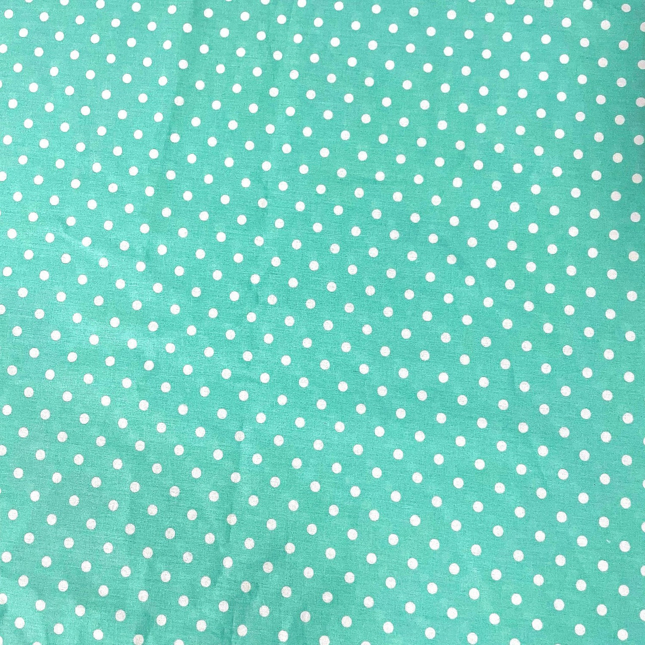 Cotton Fabric - Mint Dots 7 mm