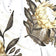 Katoenen stof - Protea bloem, goud
