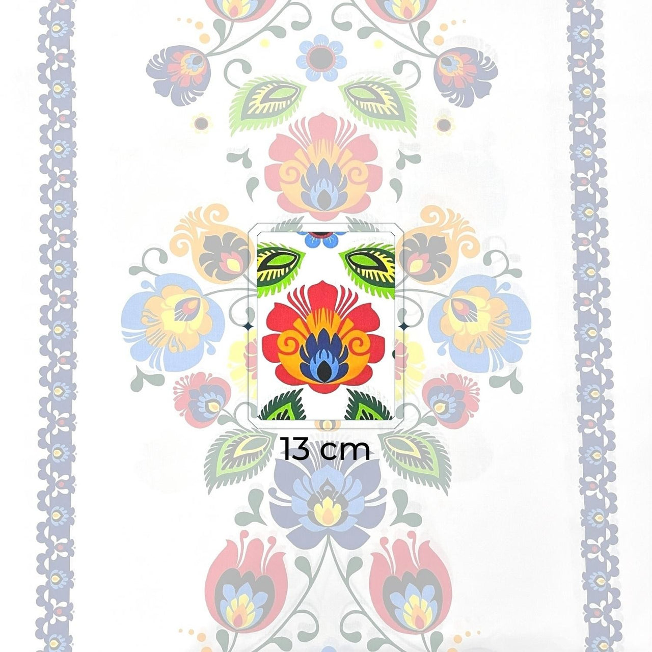 Cotton Fabric - Łowicz Folklore Navy Blue Stripes