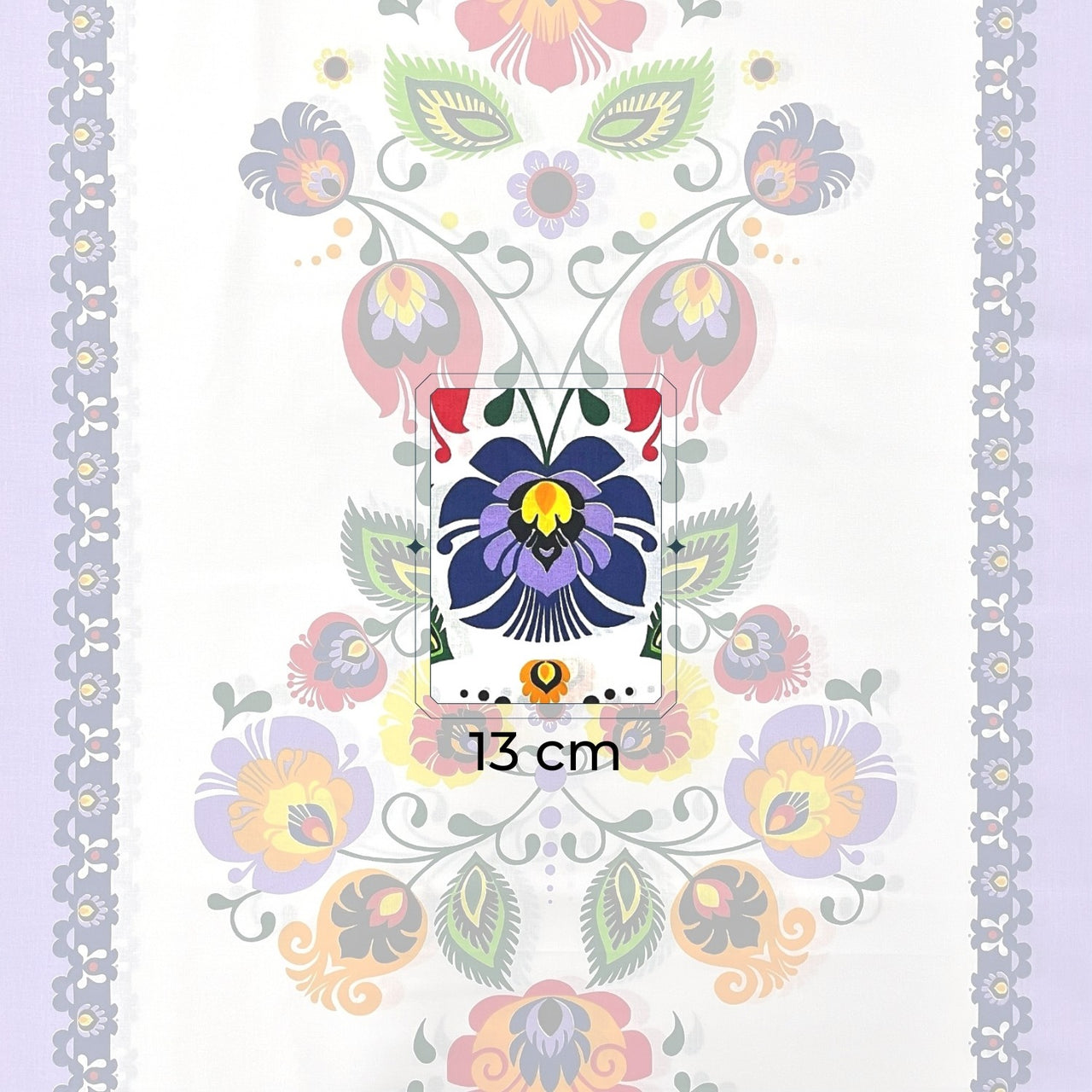 Cotton Fabric - Łowicz Folklore Purple Stripes