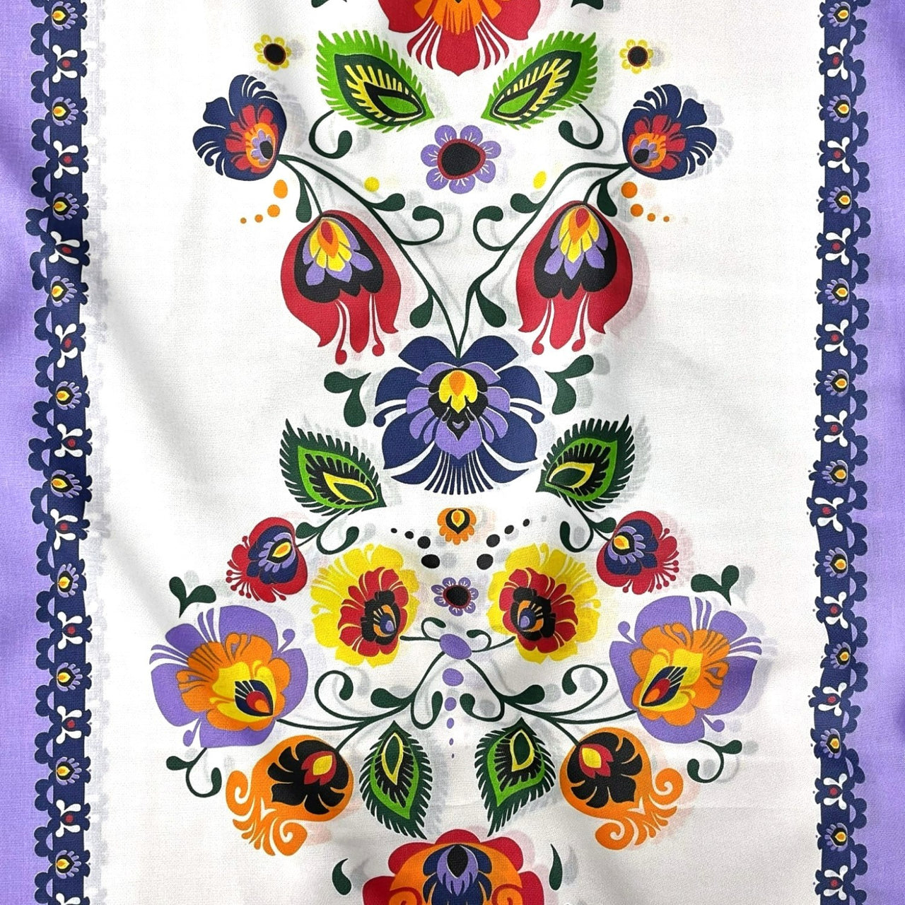 Cotton Fabric - Łowicz Folklore Purple Stripes