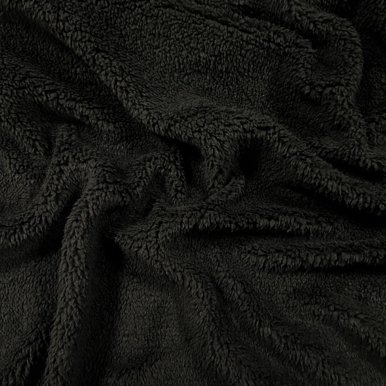 Knitted Lamb Fabric - Black