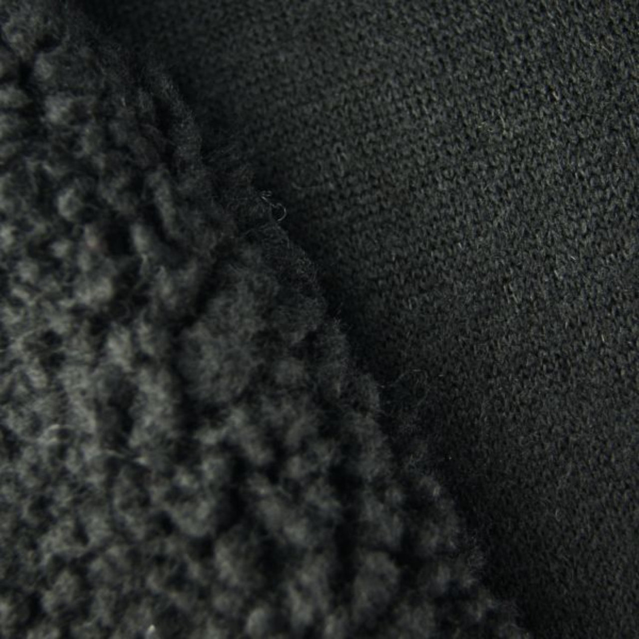 Knitted Sheep Wool Fur Fabric - Black