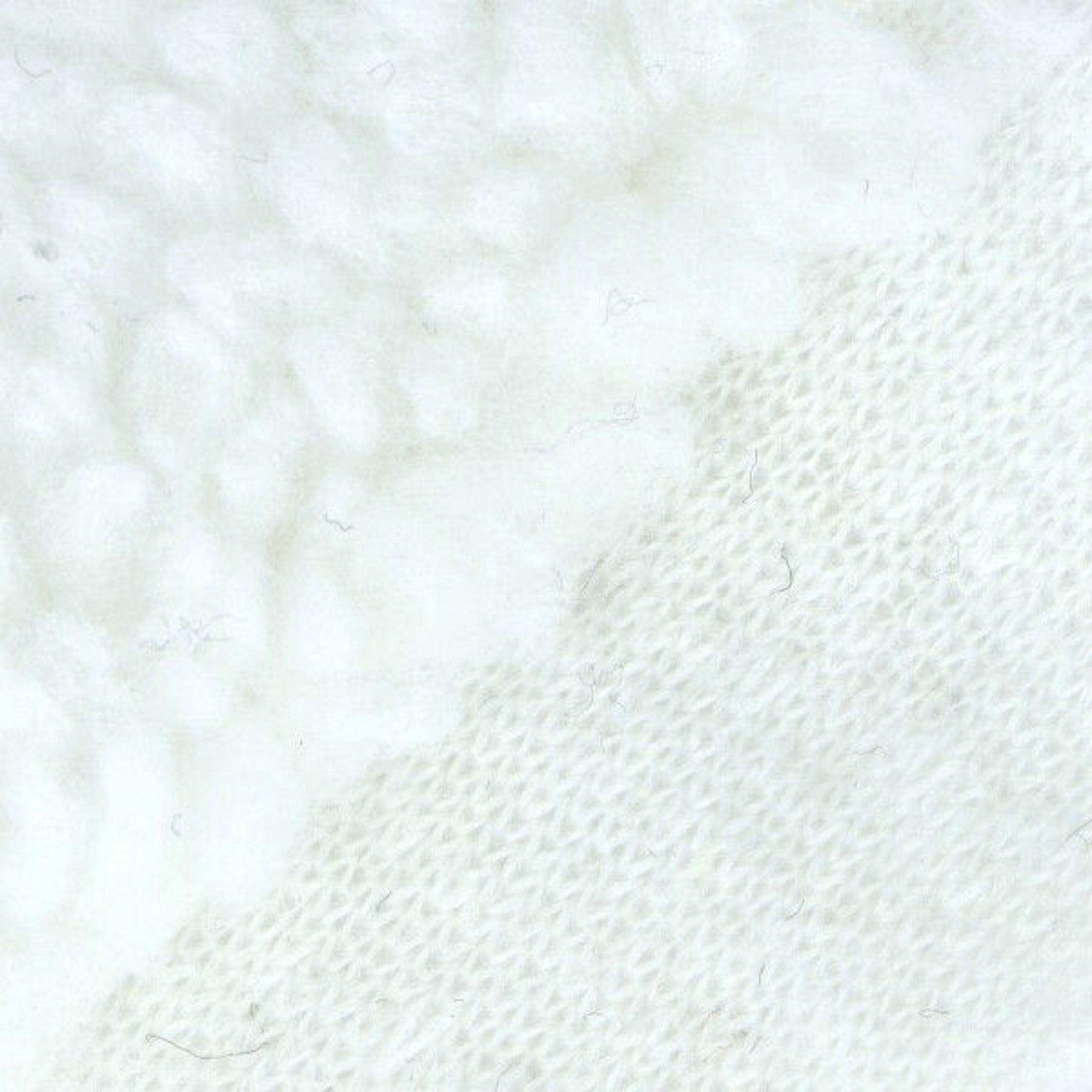 Knitted Sheep Wool Fur Fabric - White