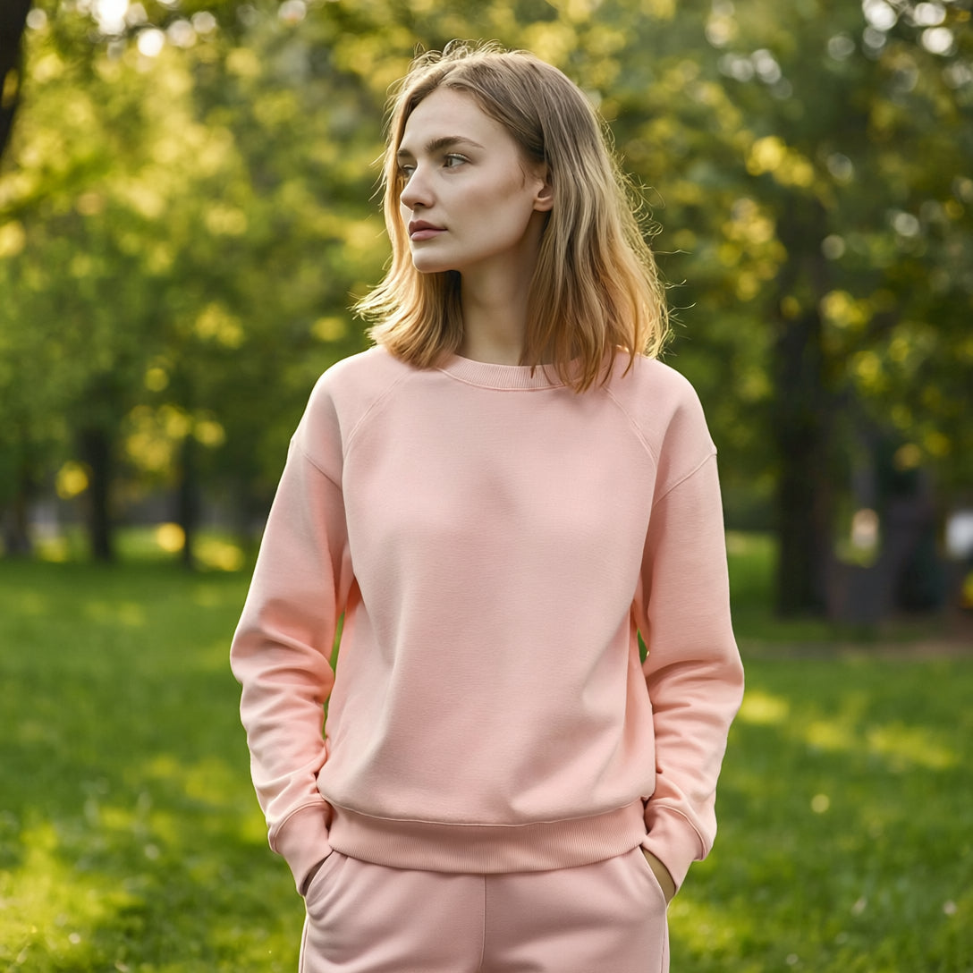 Thick Brushed Sweatshirt - Salmon pink