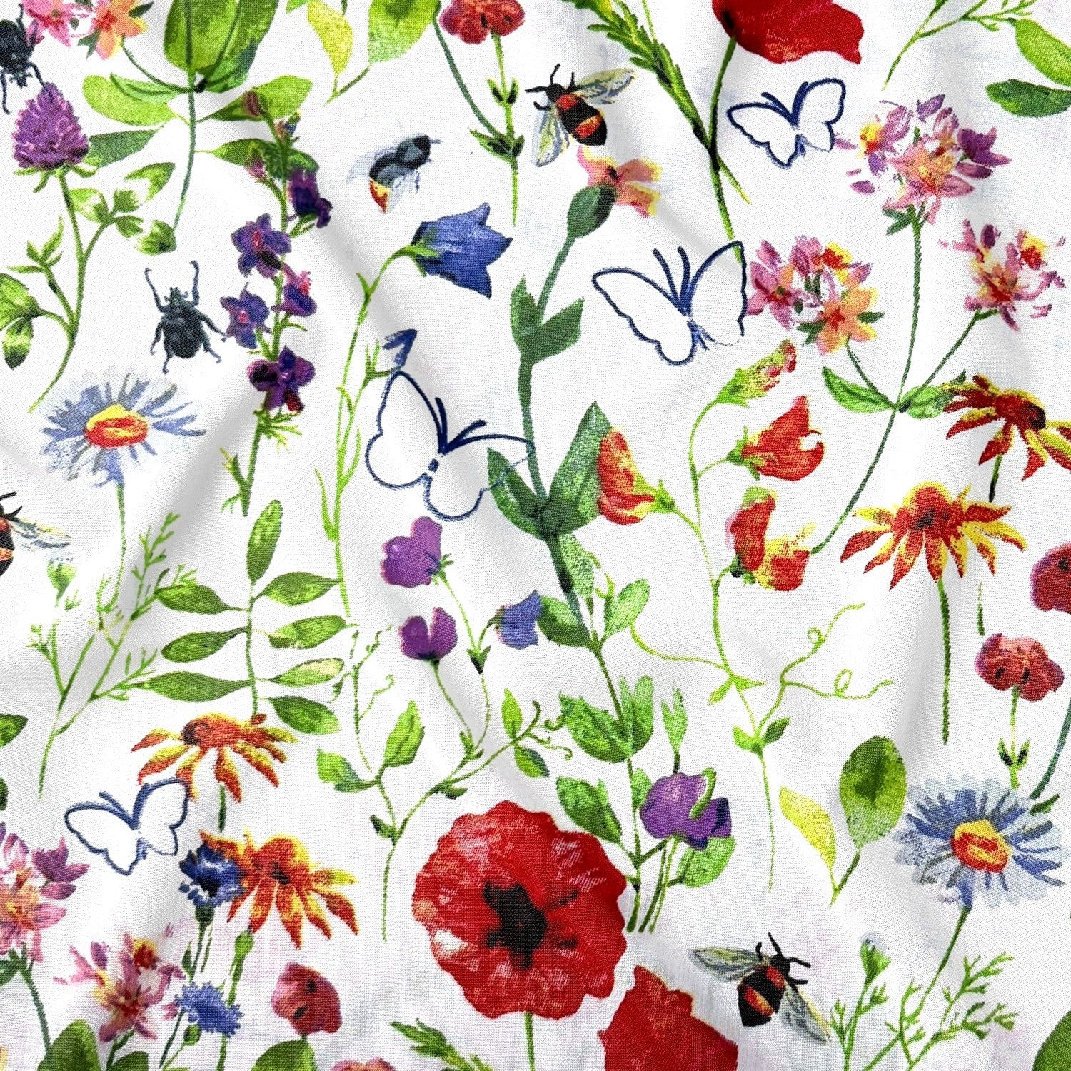 Cotton Fabric - Colorful Meadow Flowers II - PINaPIN