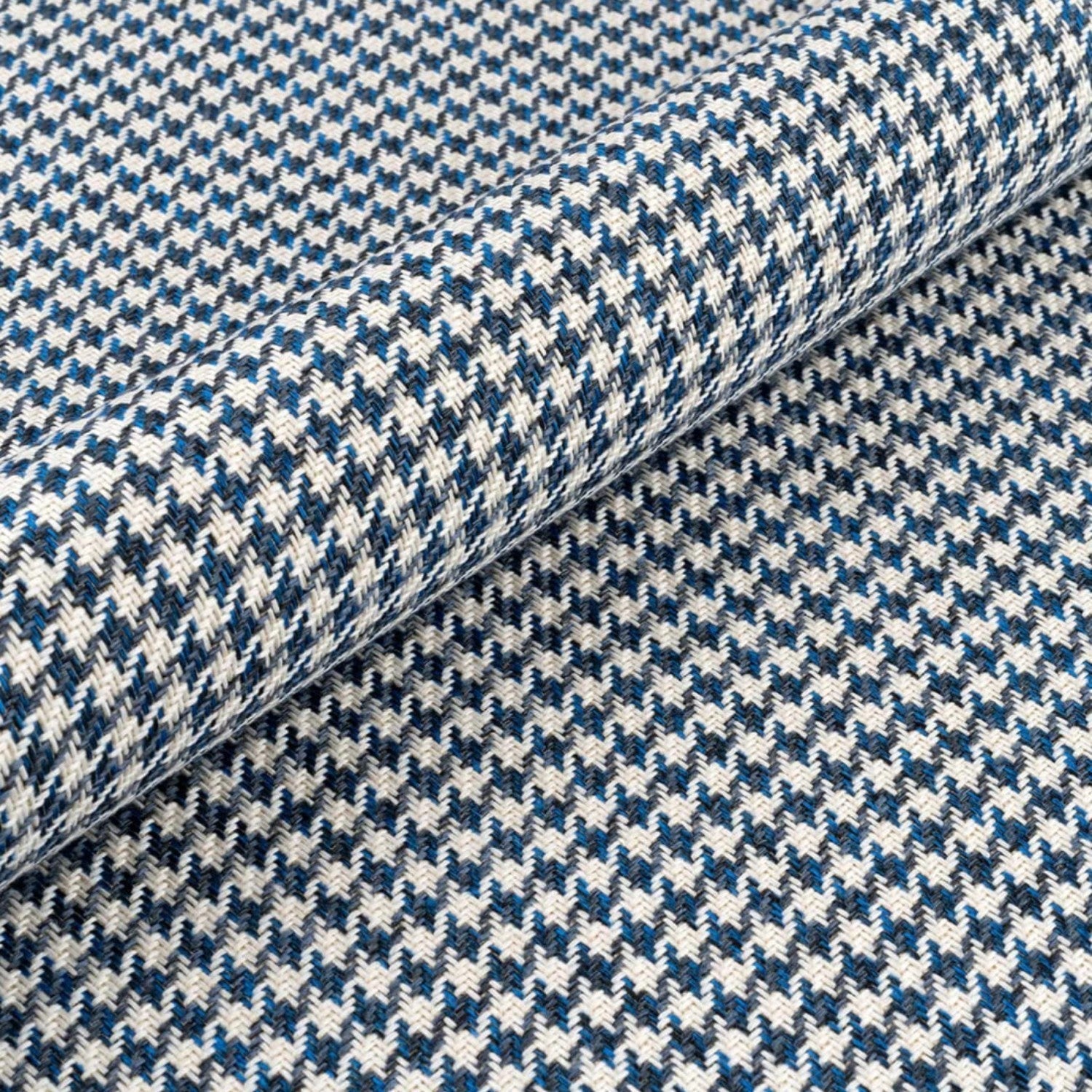 Upholstery Fabric Houndstooth - Black-Blue