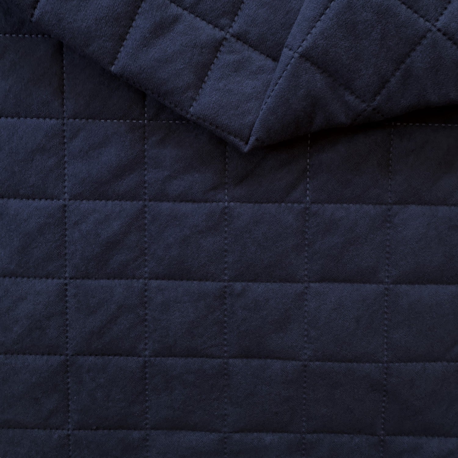Upholstery Fabric Quilted Microfiber Diamond 5x5 - Navy Blue
