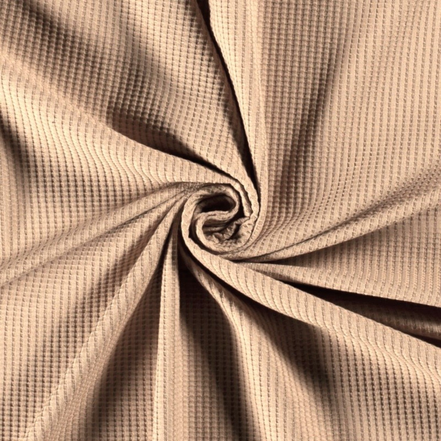 Katoenen wafelstof - beige